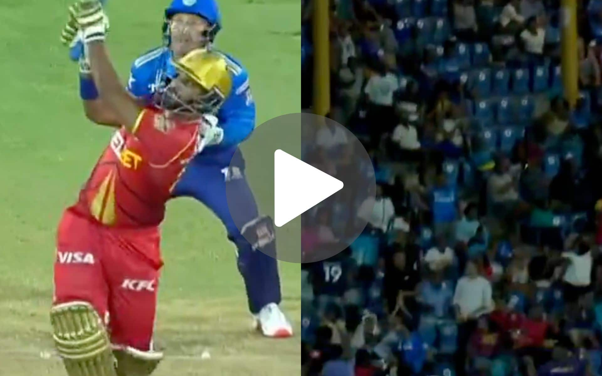 [Watch] Nicholas Pooran Displays Brute Power As He Launches Chase Into The 3rd Tier In CPL 2024